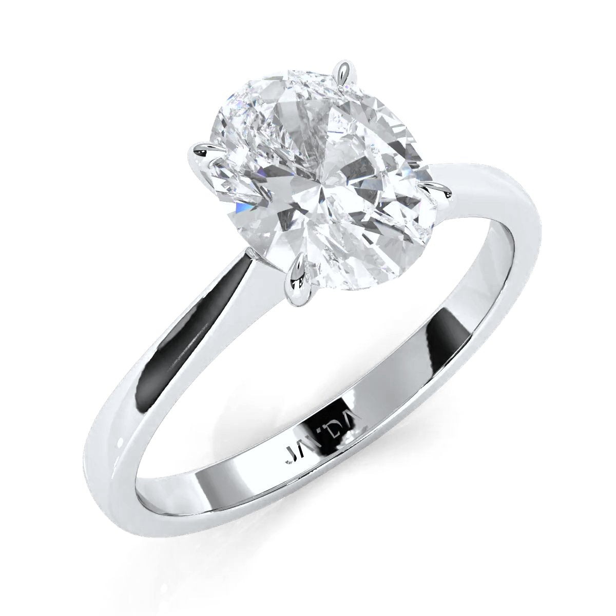 3g Lab Grown Diamond Tapper Solitaire IGI Certified Engagement Ring Setting 2mm 1.00 Ctw.